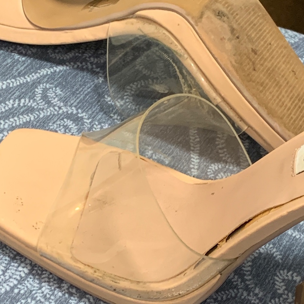 Steve Madden Blush Nude Clear Strap Mules - Picture 6 of 6